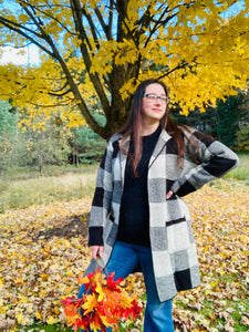 Plaid Sweater Cardigan