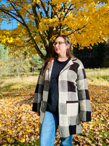 Plaid Sweater Cardigan