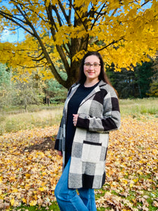 Plaid Sweater Cardigan