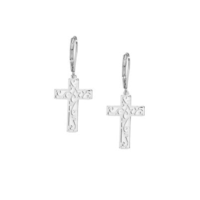 Scroll Cross Earrings