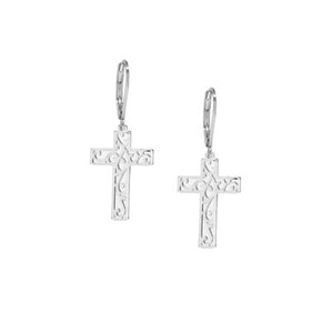 Scroll Cross Earrings