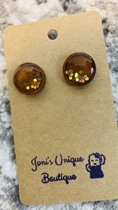 Chunky Glitter Wooden Studs