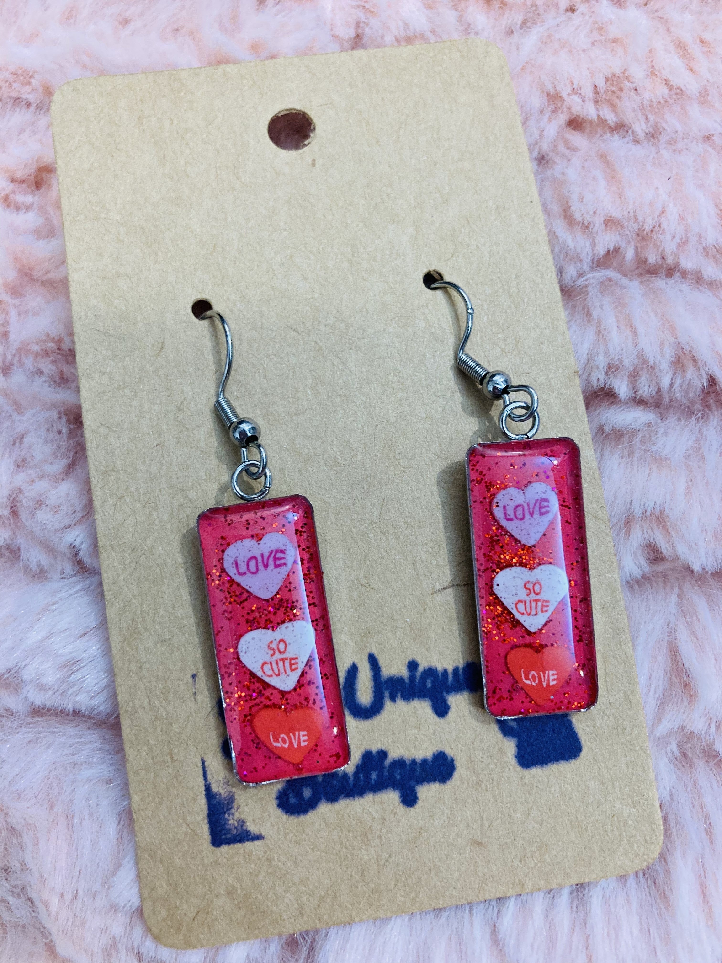 Candy Heart Dangle Earrings