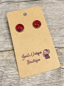 Dark Pink Mini Studs