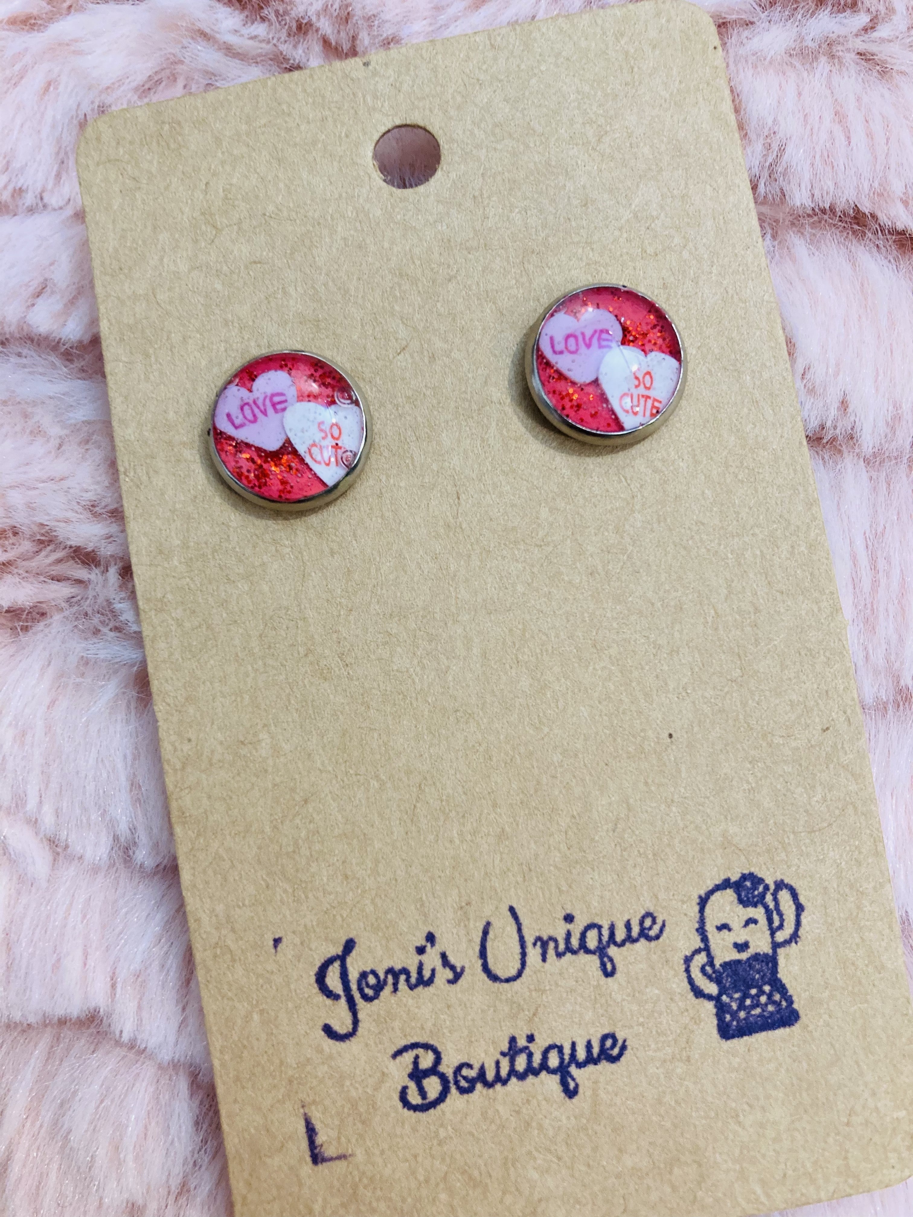 Candy Heart Studs