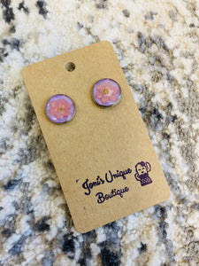 Pink Flower Studs