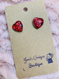 Red Heart Studs