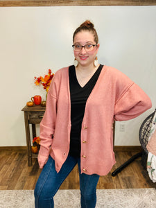 Casual Friday Cardigan - Rose