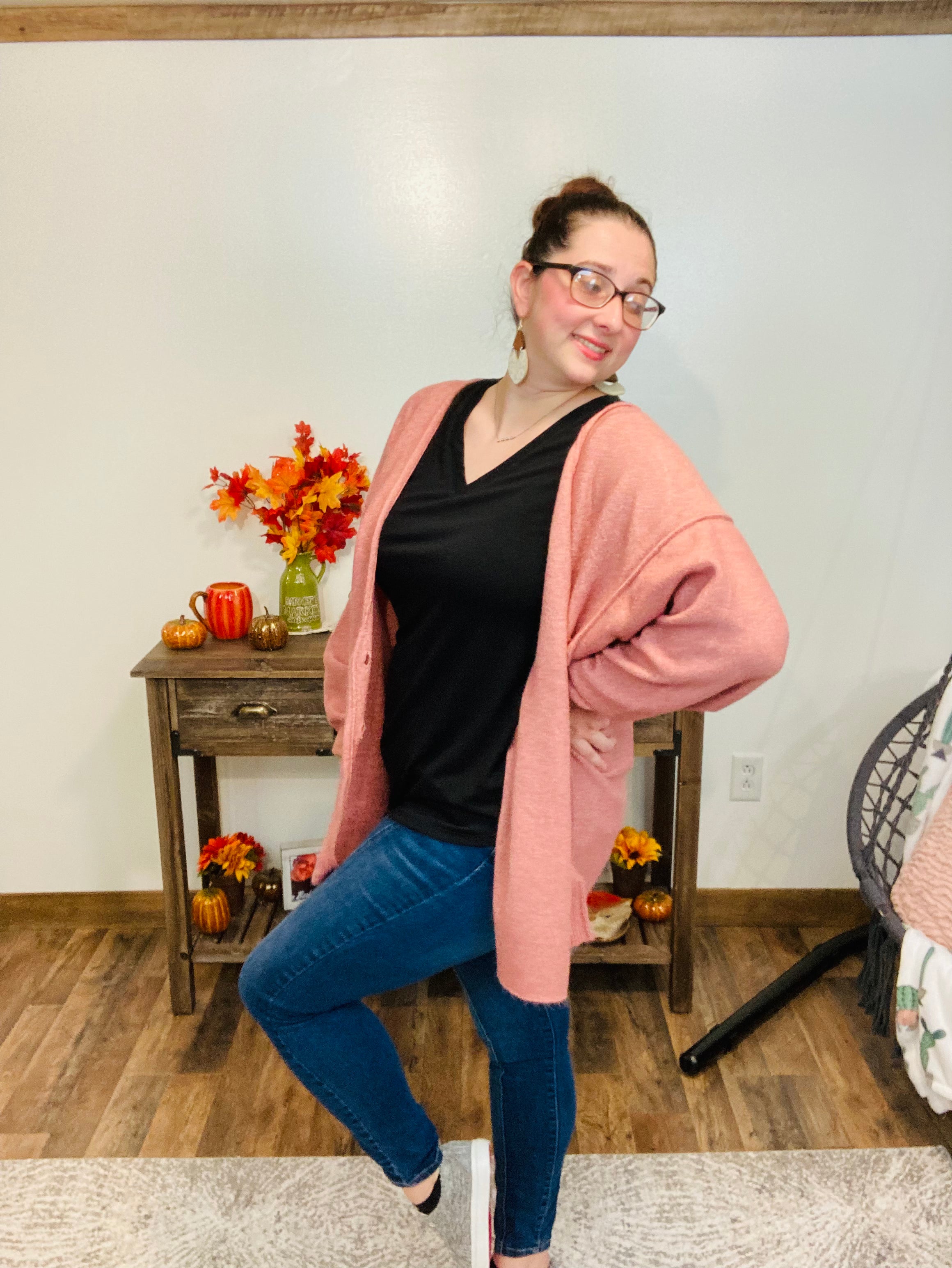 Casual Friday Cardigan - Rose