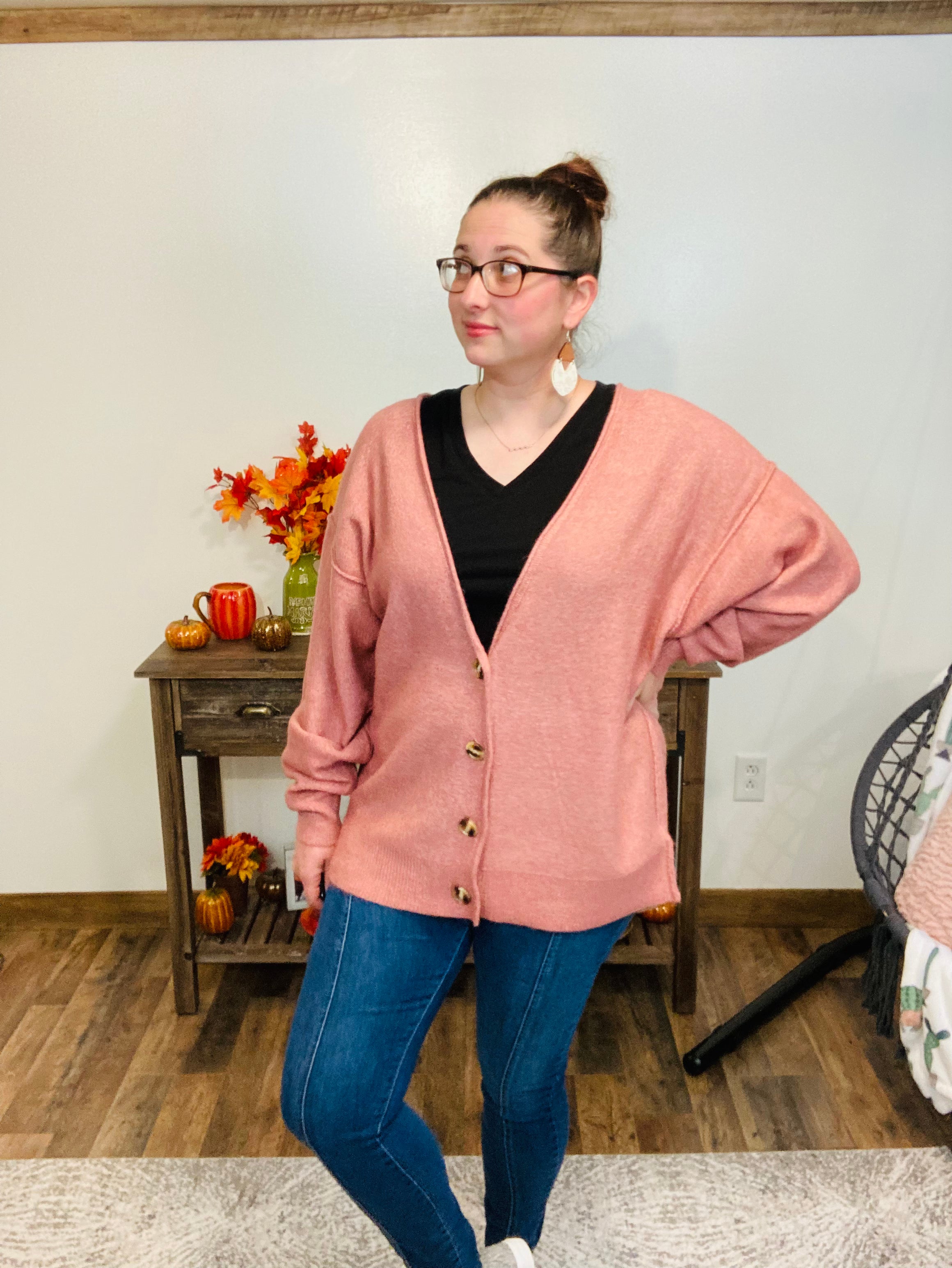 Casual Friday Cardigan - Rose