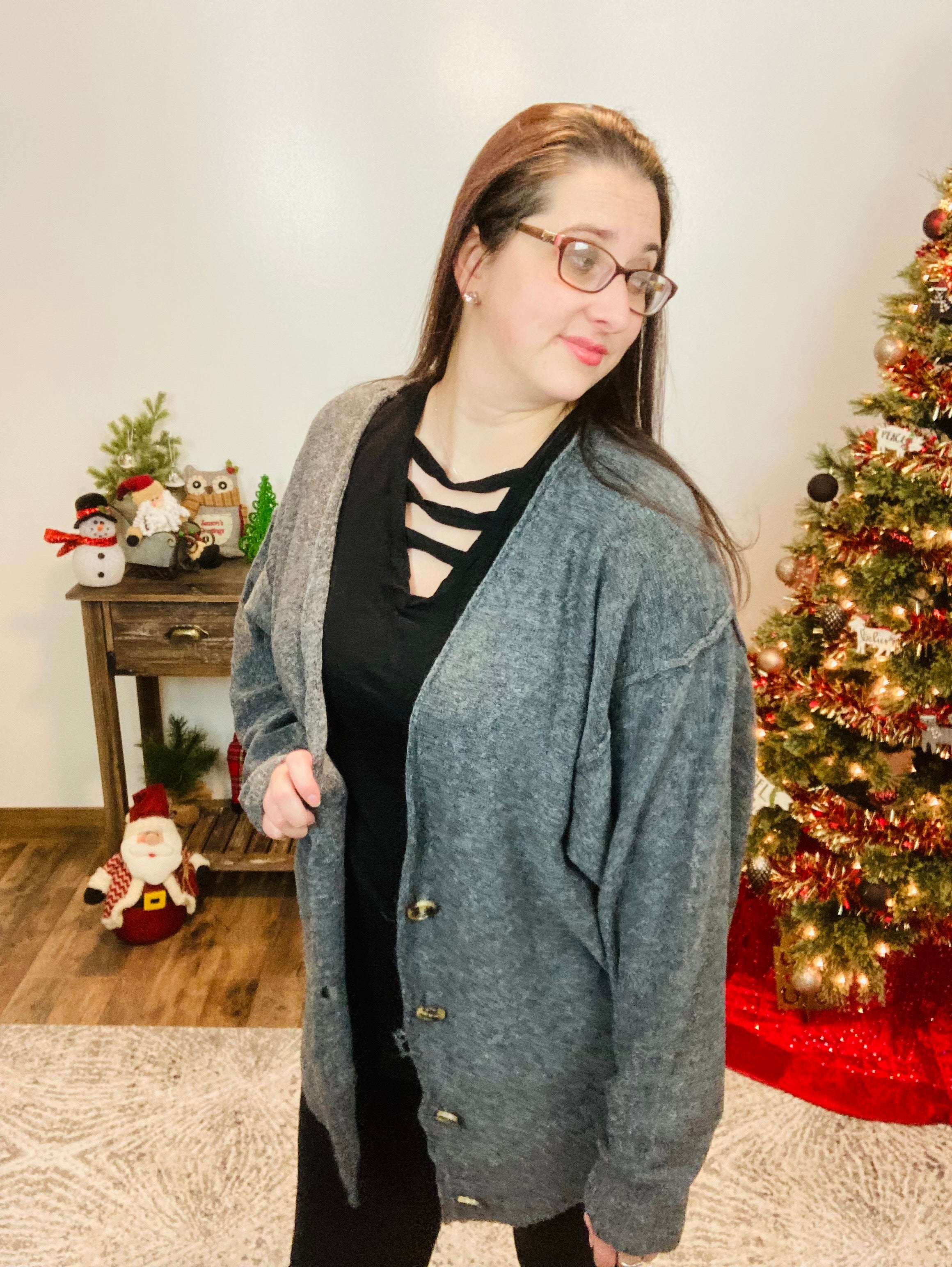 Casual Friday Cardigan - Charcoal