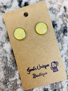 Yellow Sparkle Studs