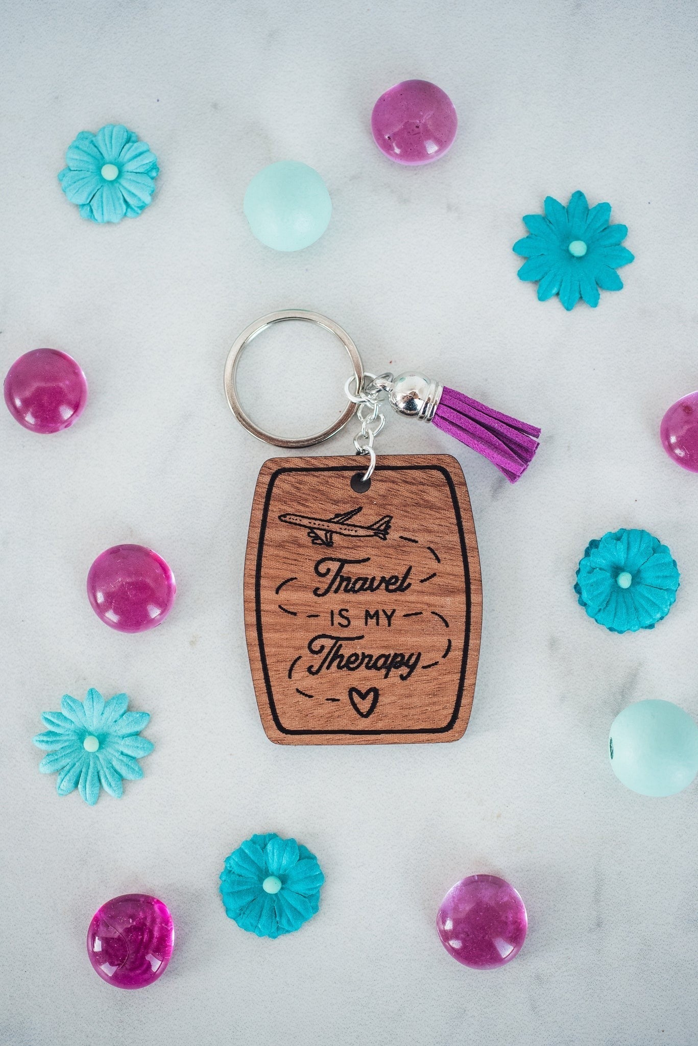 Travel is my Therapy Keychain