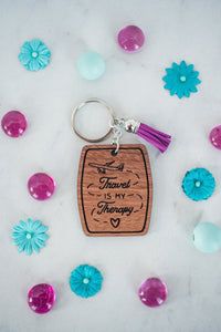 Travel is my Therapy Keychain