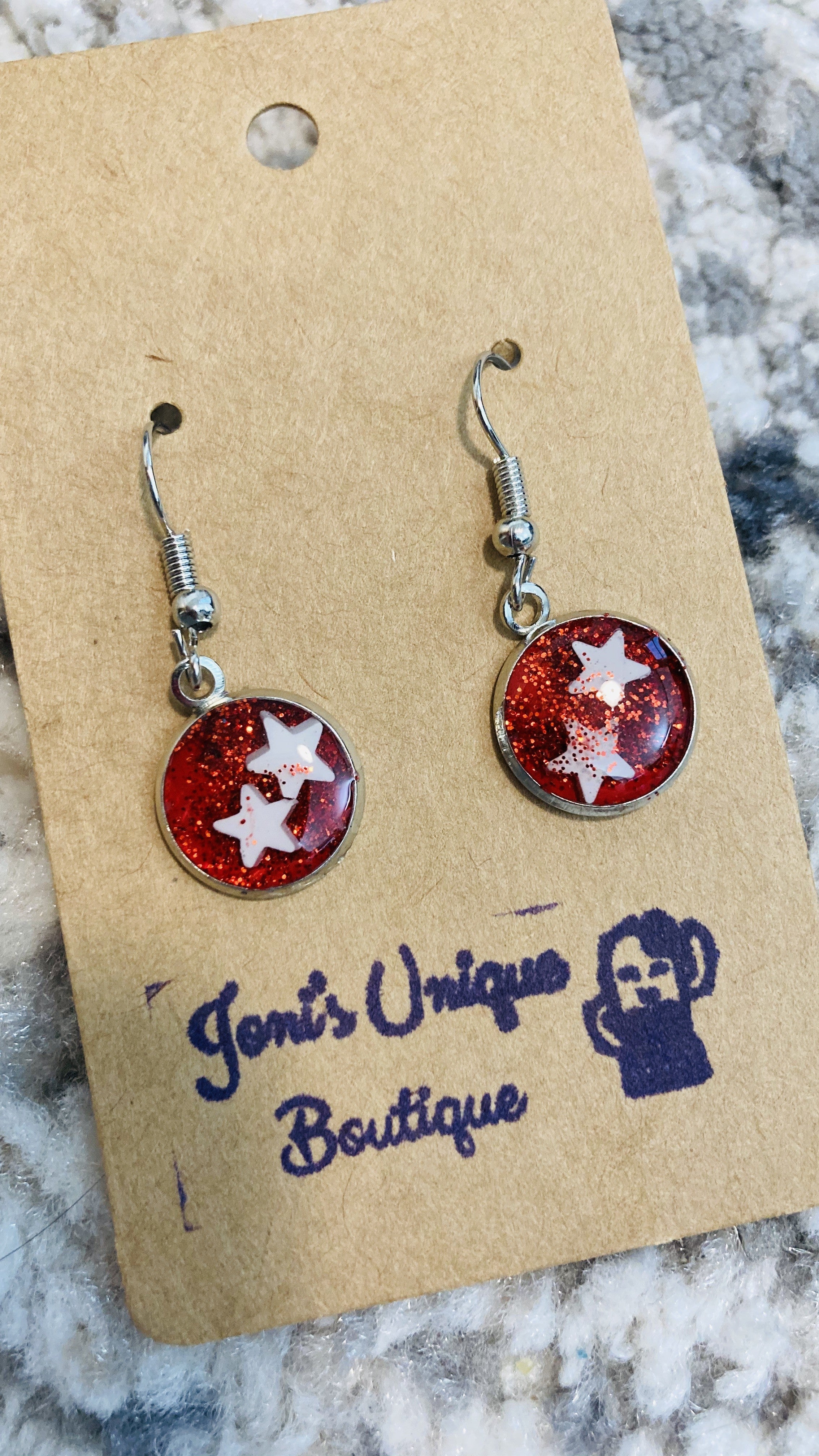 Red Star Earrings