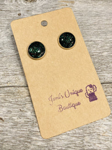 Green and Red Sparkle Studs